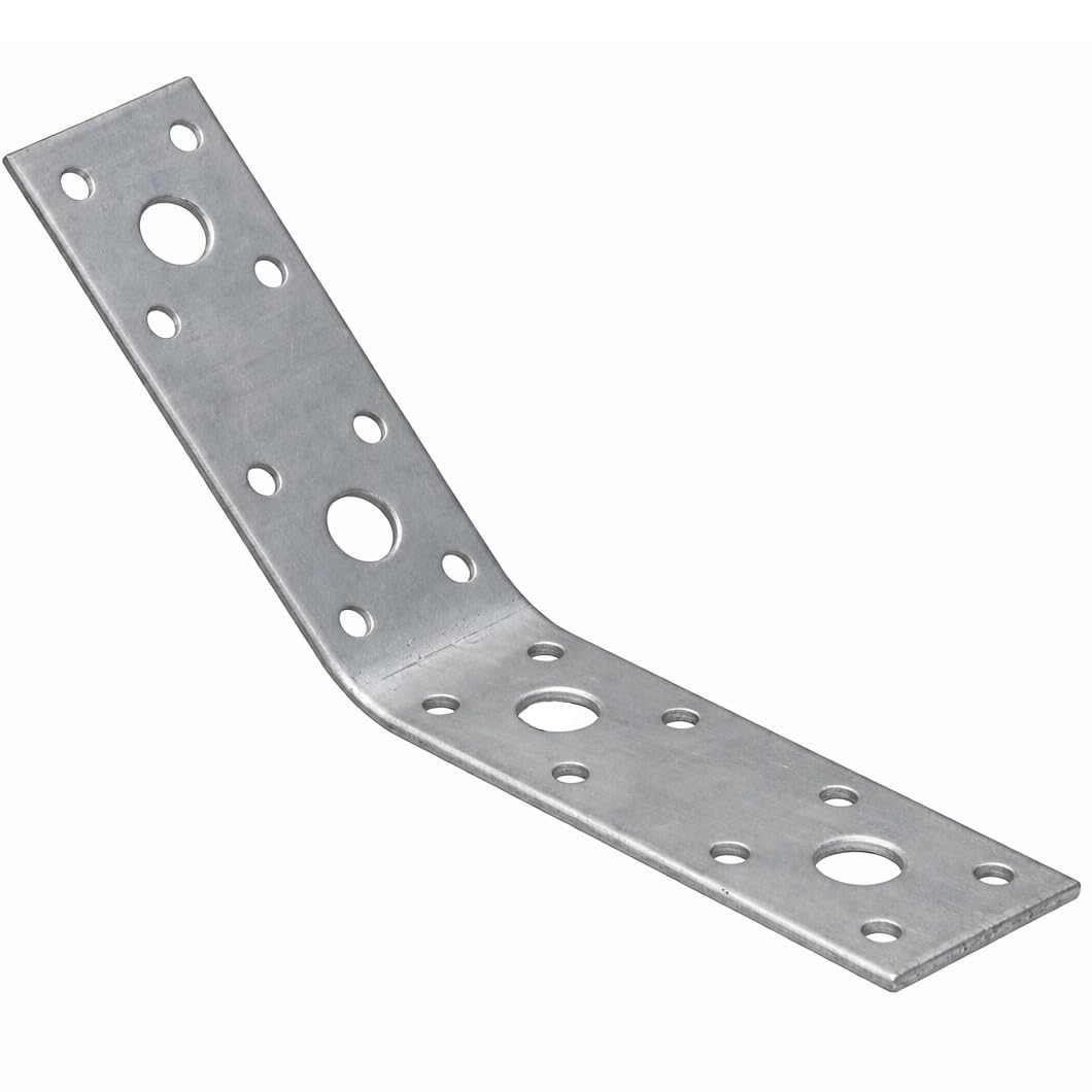 100mm x 100mm x 35mm (Pack of 4) KLR4 135°- Degree Perforated Angle Bracket Corner Connector 2.5mm Thick for Wood Timber Frame Galvanised Steel - K07A