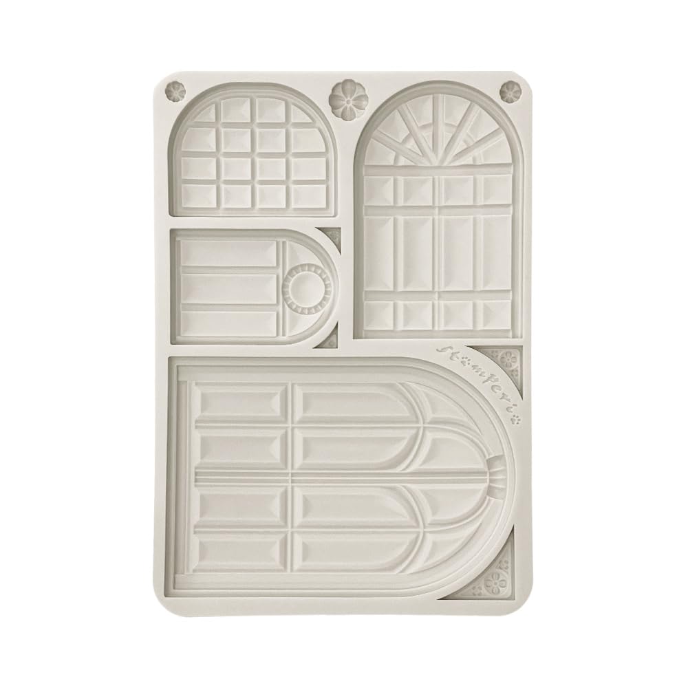 Stamperia - Silicone Mould A5 for Scrapbooking, Bullet Journals and More, Non-Stick Surface, Suitable for Air-Dry Clay, Resin and More, Perfect for Crafts and Gifting (Masquerade, Windows)