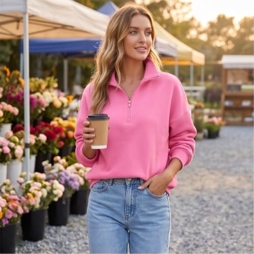 Quarter Zip Pullover Women Lightweight Fleece Cute Pullover Shirt - image 6