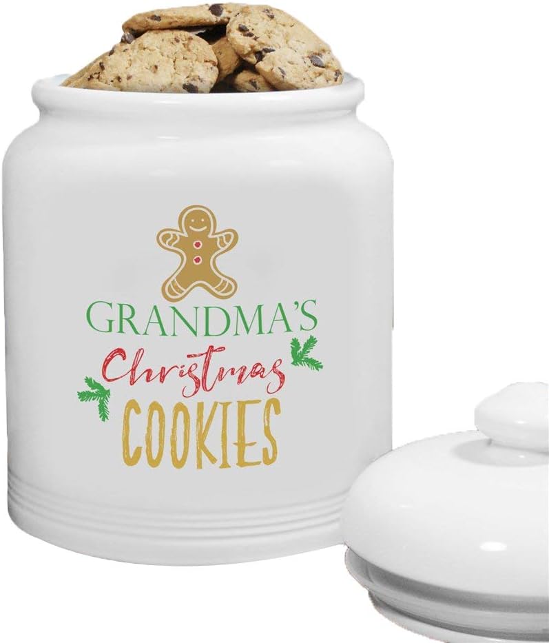 GiftsForYouNow Christmas Cookies Personalized Cookie Jar, 10"Hx8"Dia, Air Tight Container with Lid, Custom Name