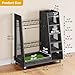 DWVO Golf Bag Organizer for Garage, Wooden Golf Bag Stand Holder with Wheels, Golf Storage Organizer for Golf Bags, Clubs, Balls and Other Equipment Accessories, 2 or 3 Golf Bags Storage for Selected