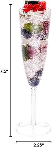 Miniatura 8 de Restaurantware Flauta de champán de boda de plástico blanco de 4 onzas, 1 pieza, 7 12 pulgadas x 2 14 pulgadas x 2 14 pulgadas, caja de 20 unidades