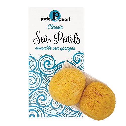 Sea Pearls Reusable Sea Sponges- Classic Medium 2 Pack