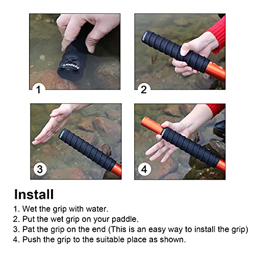 image for Ayaport Kayak Paddle Grips Non-Slip Silicone Wraps Blister Prevention 