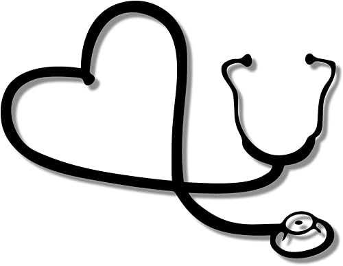 Calcomanía de estetoscopio de corazón, calcomanía de vinilo de bomba para automóvil, camión, computadora, en cualquier lugar, vinilo premium para