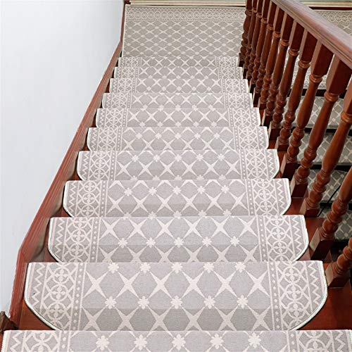 Liveinu Ancienne Marchette Escalier Tapis d'escalier Auto-Adhésive Tapis de Marche Antidérapants Autocollante Lavable 24x65cm (1 Pièces) Beige Cover