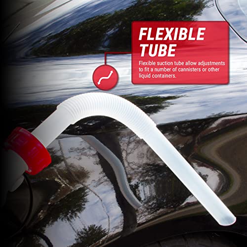 Manual Hand Held Fuel Transfer 3.2 Gallons Per Minute Bendable Hose Siphon Pumps Multi Color | 2 Pack #TOP6