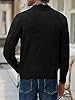 Runcati Men's Cardigan Casual Long Sleeve Shawl Collar Buttons Down Cable Knit Sweater with Pockets Black L #3