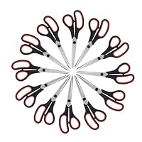 Lichamp 8.5” Scissors, 12-Pack Multipurpose Sharp Scissor, Comfort Grip Handles Household for Office, School, Home and Arts