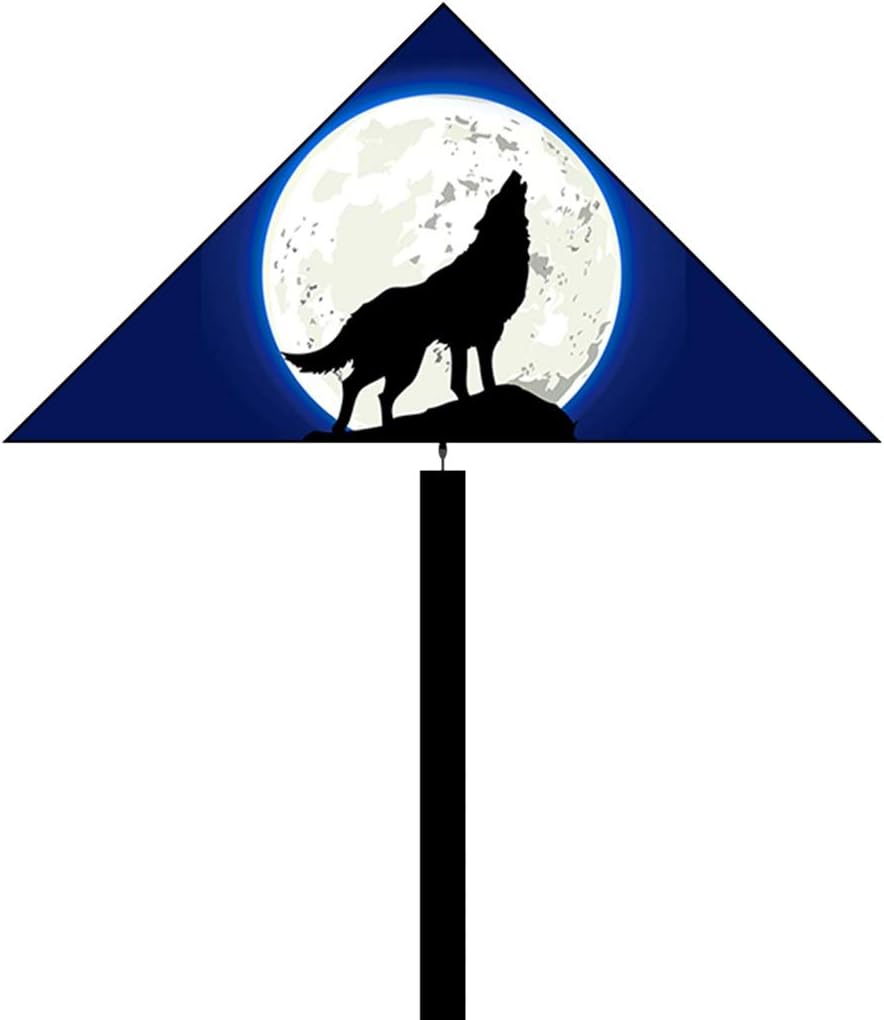 Adult Kite Creative Triangle Wolf King Totem Kite Outdoor Large Aerial Flying Game Toy Gift for Kite Lovers (Size: 5.2ft+9.8ft tail+328ft line) (5.2ft+9.8ft tail+853ft line)