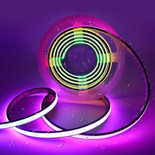 Image of Addressable COB LED Strip, IP68 Waterproof 24V 3.28ft WS2811 RGB-IC Dream Rainbow Color Black PCB LED Tape 720LEDs /m with Silicone Tube for Outdoor Decor Lighting (Without Controller and Power Supply)