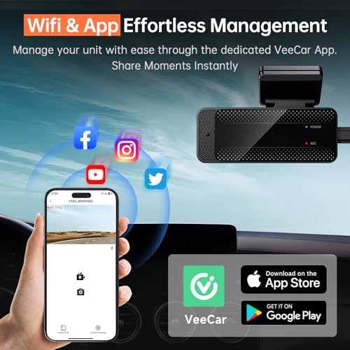 Veement V10-1 Dash Cam, 1296P Front Dashcam, Veement V300 Wifi Dash Camera thumb #3