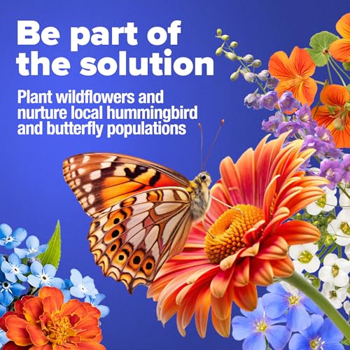 HOME GROWN Premium Wildflower Seeds Bulk - 134,000+ Non-GMO USA Native Seeds for Planting Outdoors - 23 Varieties Wild Flower Mix for Butterfly Garden, Perennial & Annual Flowers (3oz)