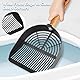 Fhintory Katzenschaufel Edelstahl, Katzenklo Schaufel Metall, Katzenstreuschaufel, Schaufel für Katzentoilette, Verschiedene Lochabstände, Katzenschaufel mit Holzgriff, Litter Box Scoop(Schwarze)