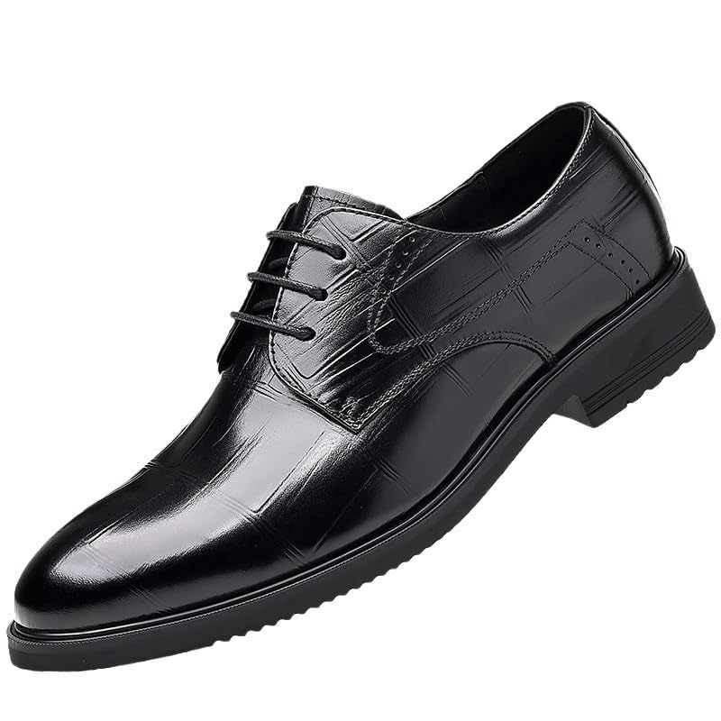 Formal Shoes for Men's Lace-up Tuxedo Calfskin Leather Wingtip Slip Resistant Uniform