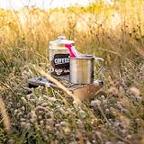 FENNEK Składany prost ze stali nierdzewnej, ultralekki, 465 g, kompaktowy do grillowania na hobo, kuchence kempingowej, palenisku i wielu innych | Made in Germany