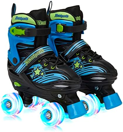 Adjustable Roller Skates for Children - Featuring PU Wheels, Awesome-Looking, Safe and Durable Roller Skates, Perfect for Boys and Girls! Black Size Medium 1-4
