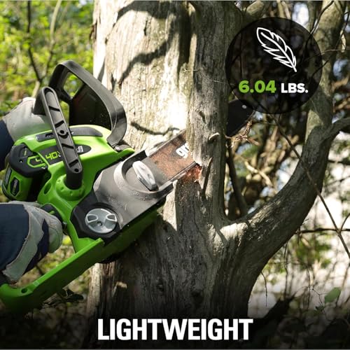 Greenworks 40V 12-Inch Cordless Chainsaw | Battery Powered Electric Handheld Chainsaw | Auto Oiler Portable for Garden Yard Maintenance Tree Felling, Firewood Cutting Logging Pruning, Tool Only by Greenworks - Image 9