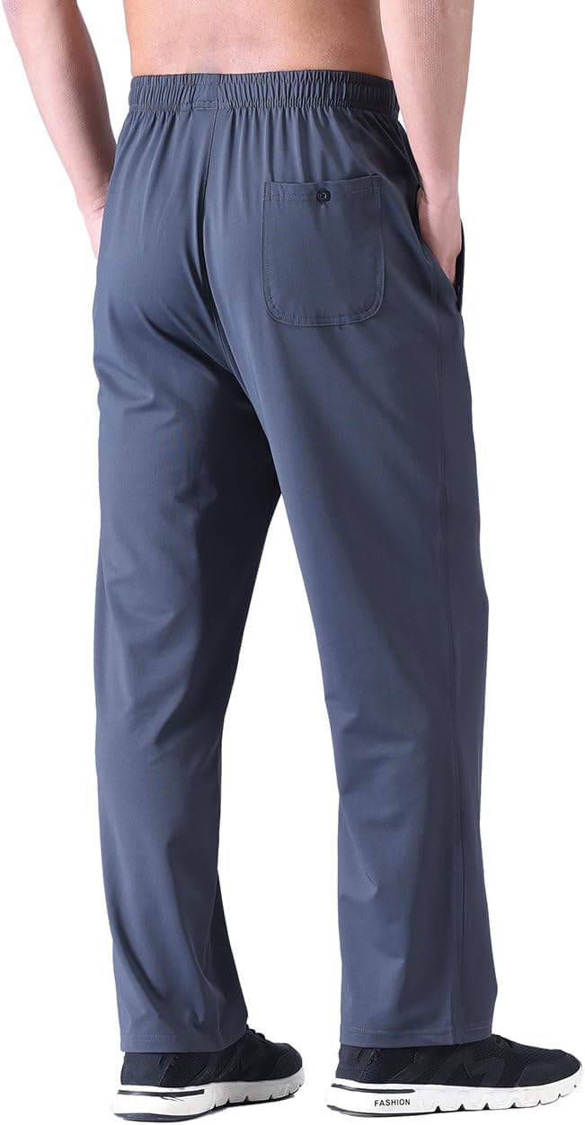 Zoulee New Men's Front Zipper Fly Open-Bottom Sweatpants Jogger Pants - Image 6