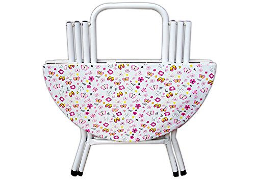 Image of AMAZE Foldable Kids Baby 1 Table-2 Chair Set-Multipurpose Study, Dining, Play, Writing & Craft Activity Table|Powder Coated Iron Frame, Portable & Space Saving- Pink Butterfly Print