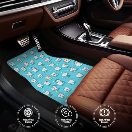 Alfombrillas de coche con diseño dental juego de 4 piezas antideslizantes 5