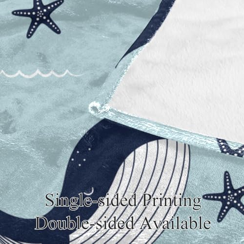 Couverture polaire étoiles baleines plaid canapé et jeté de lit doux - 4