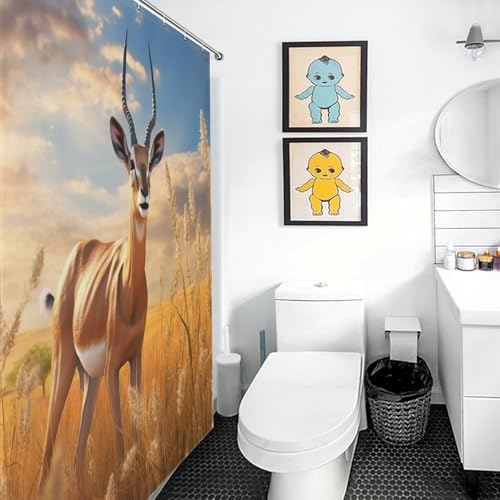 Rideau de douche en tissu polyester premium Antilope 55x72In - 3