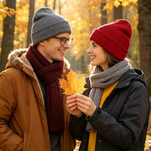 Image of ZOORON Beanie for Men Women Slouchy Winter Beanie Hats Cuffed Skull Caps
