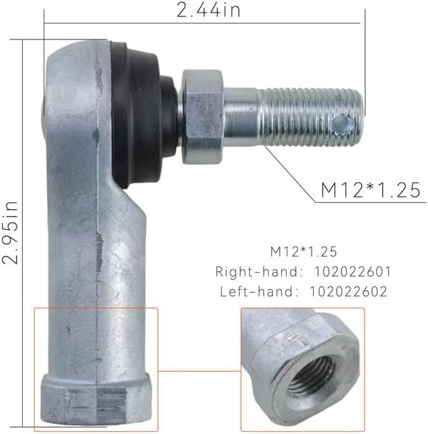 102022601 102022602 Golf Cart Parts End Tie Rod Steering Rack Joint for Club Car Precedent DS Electrical Vehicle