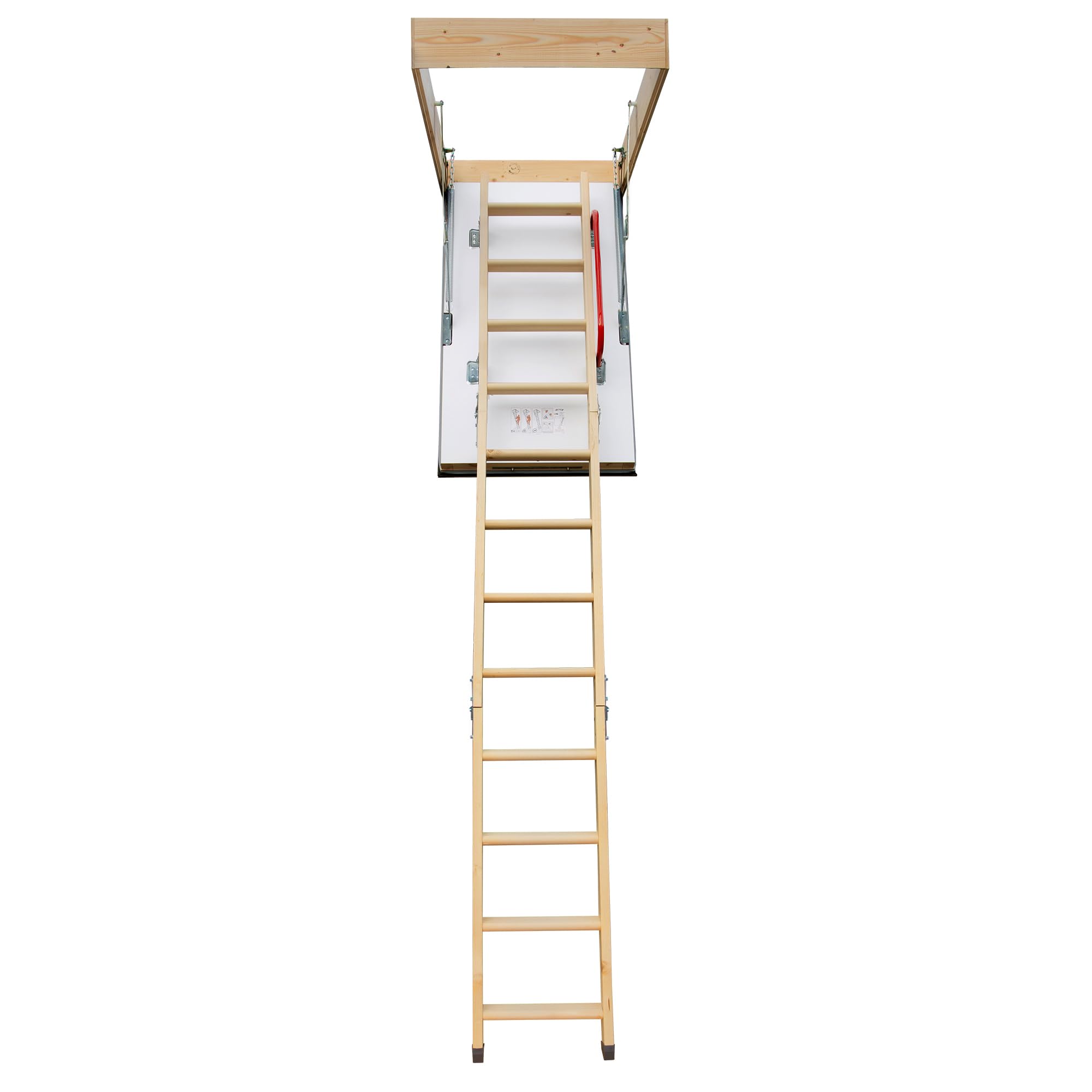 4IQ Dachbodentreppe 120x80 cm - Bodentreppe Gedämmt - U-Wert 0,44 - Raumhöhe bis 280 cm - Inkl. Handlauf 75 cm