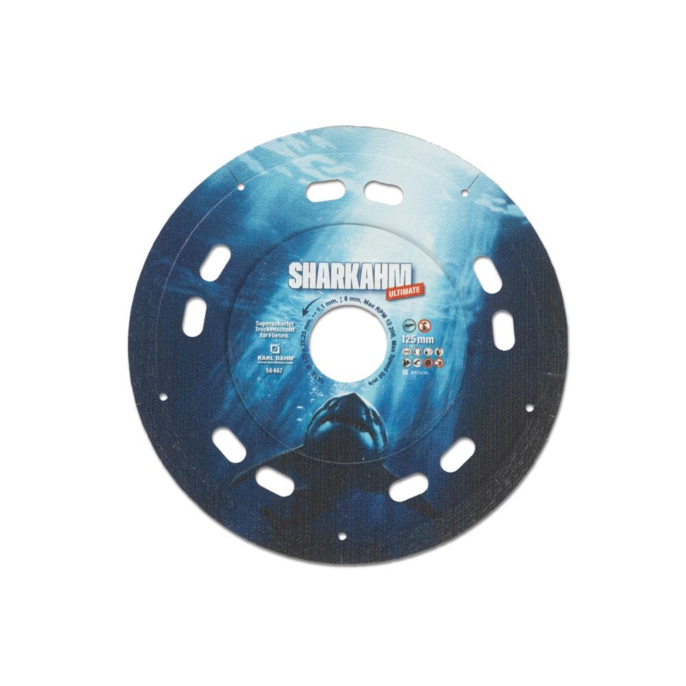 Karl Dahm Disco de corte de diamante Sharkahm perfecto para el corte en seco para gres porcelánico y cerámica (Ultimate Ø 125 mm)