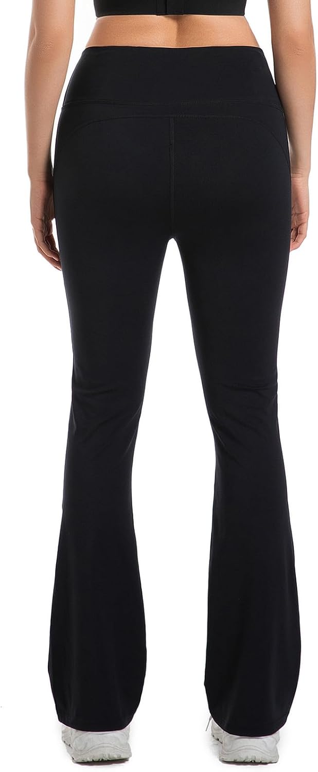 Women's Flare Leggings Stretchy High Waist Yoga Pants Wide Leg Running Sweatpants Wide Bootcut Gym Bottom - Image 5