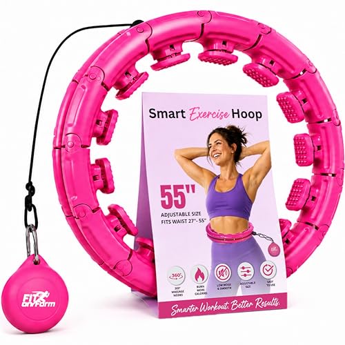 FIT ON FORM Infinity Weighted Hula Hoop for Adults Weight Loss - Smart Exercise Equipment for Home, Adjustable Pilates Circle with 28 Knots (55in) - Fitness Rings for Women, Waist Trainer, Abs Workout by FIT ON FORM - Used condition - US$27.22