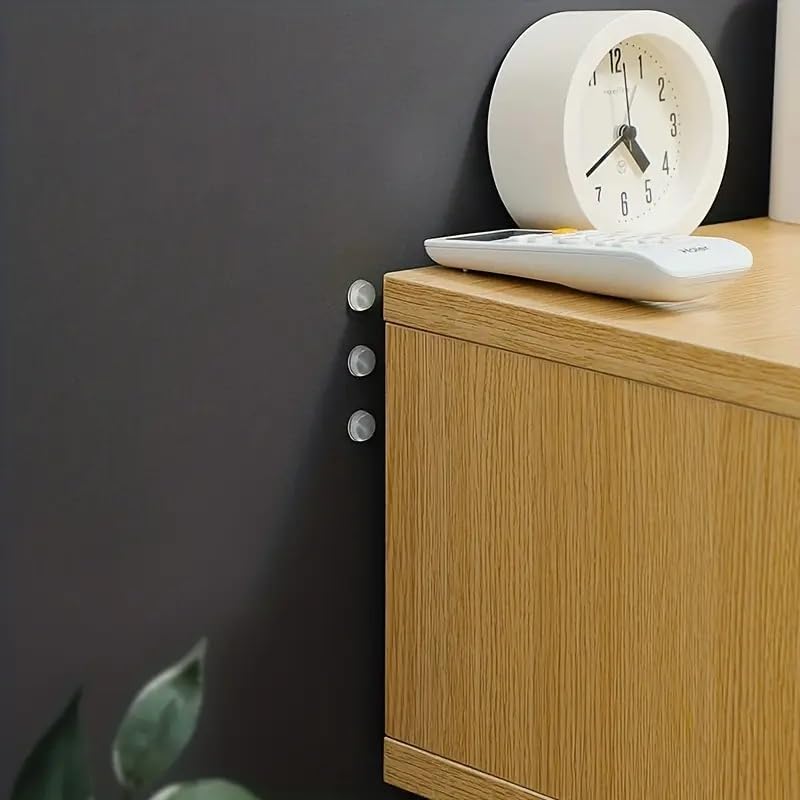 50PCS Adhesive Silicone Clear Dome Cylindrical Noise Reduction Mats for Furniture, Floor and Wall - Anti - Collision, Durable, Transparent