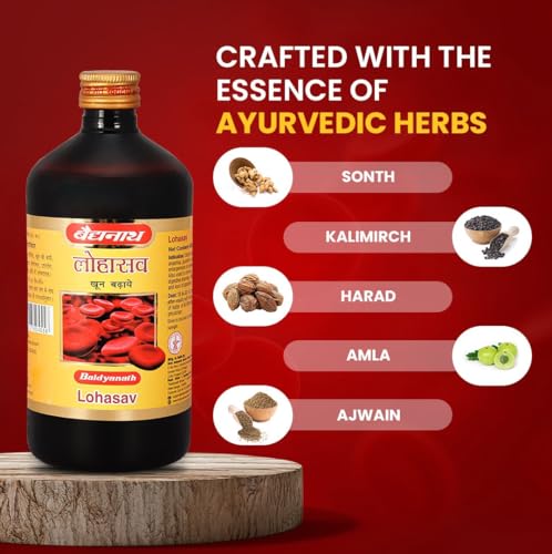 Image of Baidyanath Ayurved Lohasav (900ml, 450ml X 2) | An Ayurvedic Formulation| Helpful in Managing Anameia & Loss of Appetite | Helps in Spleen, Liver & Digestive Problems