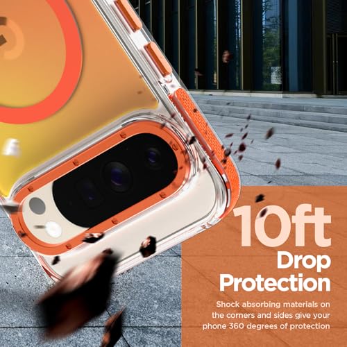 Image of Magnetic Case for Google Pixel 10 Pro XL [Compatible with Magsafe] [Cute Fashion Fluorescent Design] Shockproof Slim Translucent Matte Case for Pixel 10 Pro XL 6.8 inch, Orange