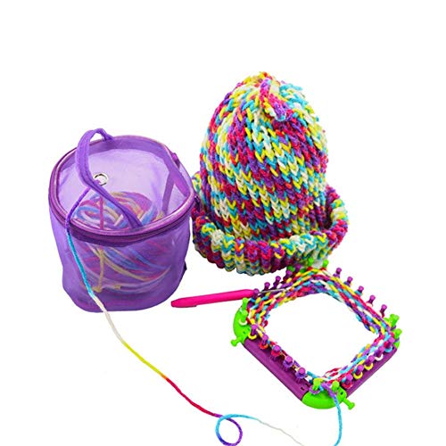 Katech 2 Pcs Empty Mesh Yarn Bags Small Round Yarn Storage Cases Portable Knitting Yarn Balls Organizer Baskets Crochet Thread Sewing Accessories Storage Tote Bags (Pink + Purple) #TOP4