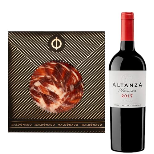 Pack Vino Rioja - Jamón de Bellota 100% Ibérico Maldonado Cortado a Mano 100g + Vino Tinto Altanza Familia Reserva 75cl