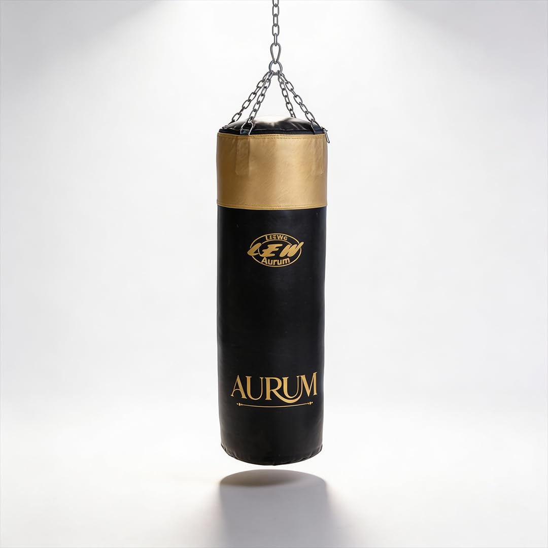 LEW Aurum Heavy Duty Vinyl Punching Bag, 6 Feet, 73 Inch, 52 Kg, Triple Stitched Kickboxing Bag with Chain and 4 Hanging Straps, Filled MMA Training Bag-image-46