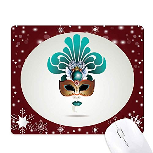 Tapis de souris Carnaval de Venise cyan motif flocon de neige hiver