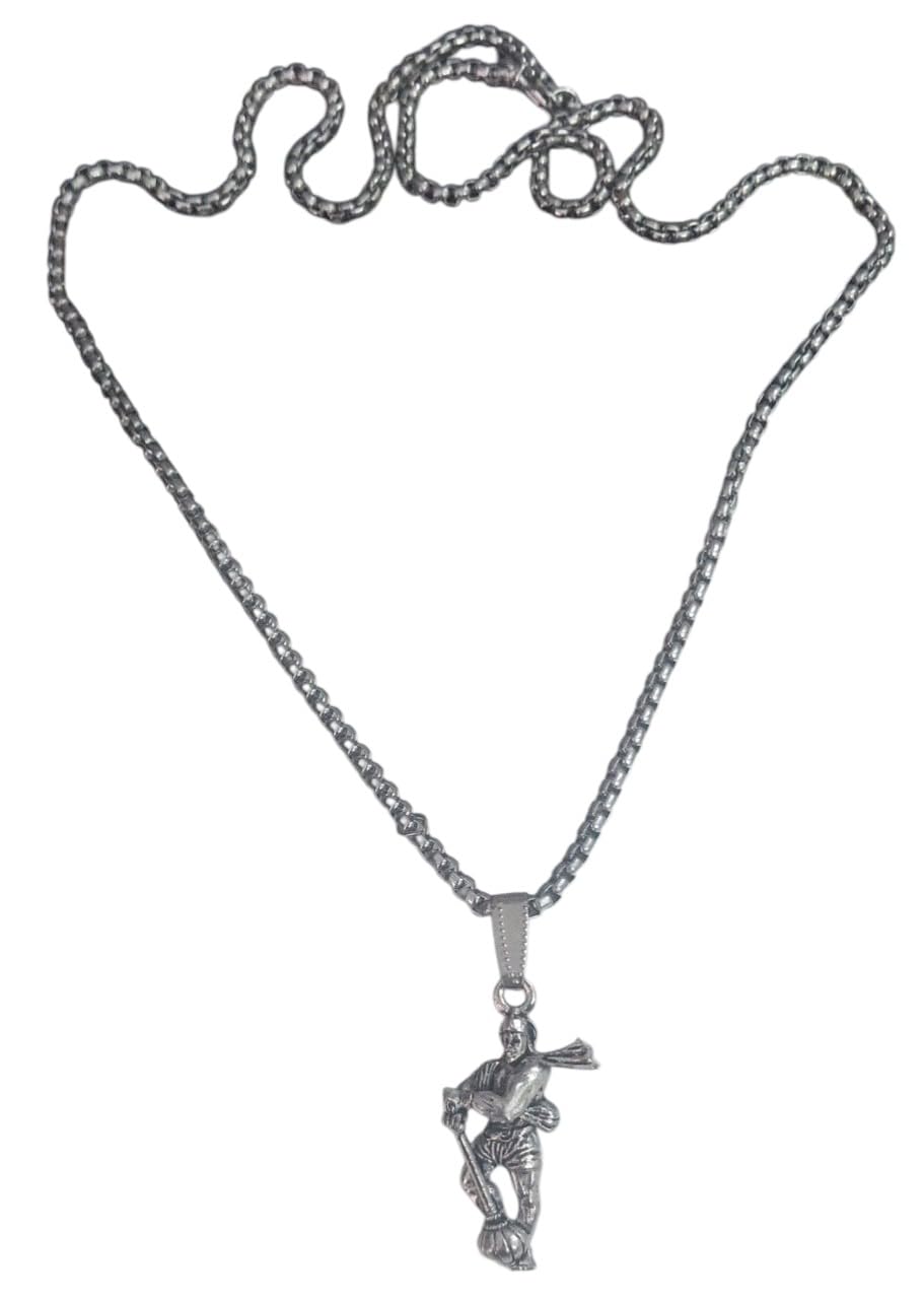 SANZAY CREATIONS Hanuman Ji Pendant with Gada | Bajrangbali Religious Locket Necklace for Men & Women |-picture-42