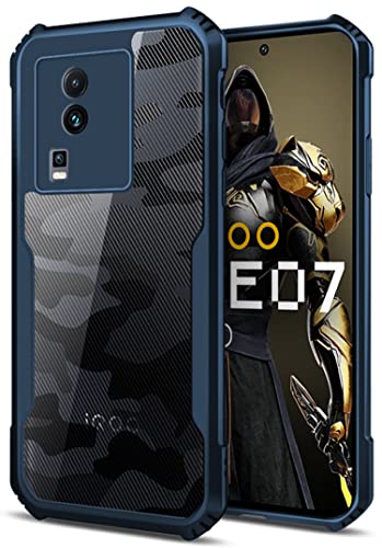 Image of Kapa Beetle Camouflage for Vivo iQOO Neo 7 / Neo 7 PRO (5G) Back Case| [Military Grade Protection] Shock Proof Slim Hybrid Bumper Cover (Blue)