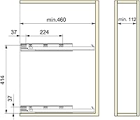 Vista 5 de Emuca - Supra Portabidón extraíble con cierre suave, módulo 5.906 in (5,9 pulgadas), pintado gris metálico, acero