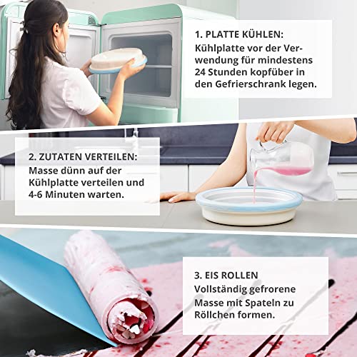 Eisportionierer für Ice Cream Rolls, Ice Rolls Maschine, Ice Rolls Platte zum Roll Eis selber machen, Eiscreme Maschine… – Bild 7