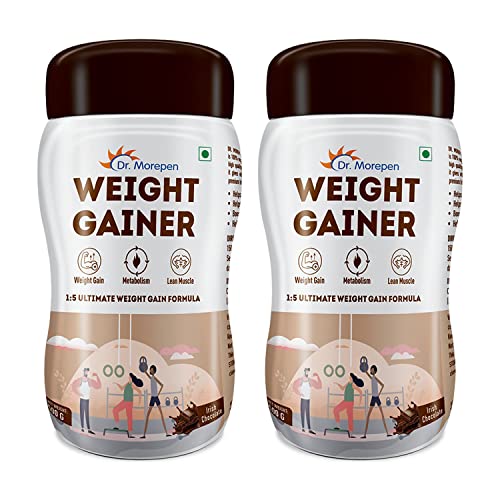 Image of Dr. Morepen Weight Gainer /Gain Weight, Post Workout, 74 G Carbohydrate, 14.5G Protein, Healthy Fats (Irish Chocolate, 500G)|Pack Of 2 - Powder