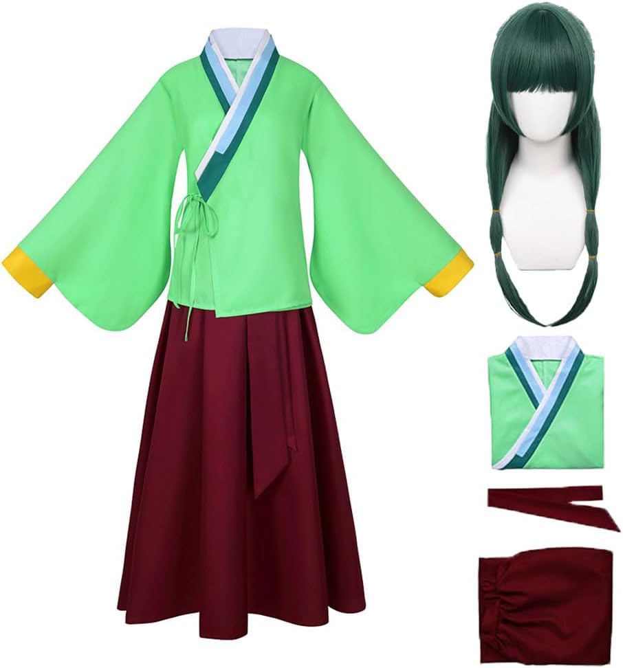 ETEBASThe Apothecary Diaries Maomao Costume Hanfu Dress Green Suit Full Set With Wig