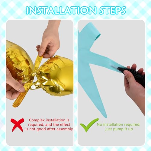 Image of TONIFUL 4 Pcs Star Balloons Pastel Blue Foil Explosion Party Decoration | 22 Inch Large Mylar Star Balloon for Christmas New Year Boys Birthday Party Wedding Baby Shower Photo Booth Supplies