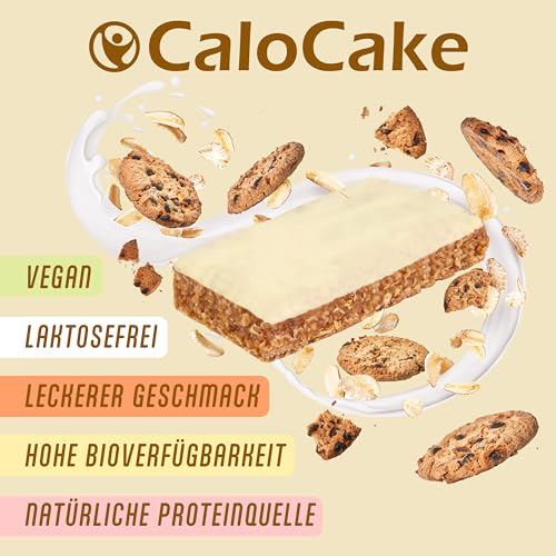 Nahrung hochkalorisch für Gewichtszunahme | Ausdauer- & Energieriegel mit viel Protein & 592 Kalorien | Mahlzeiten Riegel vegan & laktosefrei | CaloCake von CaloVital 24er Box (Cookies & Cream)