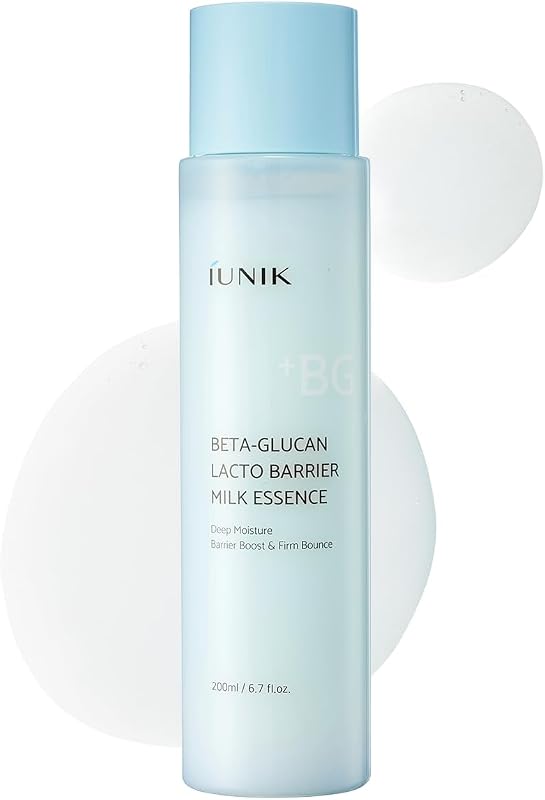 Esencia de tóner lechoso de barrera de beta-glucano - Hidratación profunda 6.7 fl oz | 7 tipos de péptidos para el cuidado de la barrera cutánea, tónico de leche para pieles sensibles y secas, cuidado de la piel coreano
