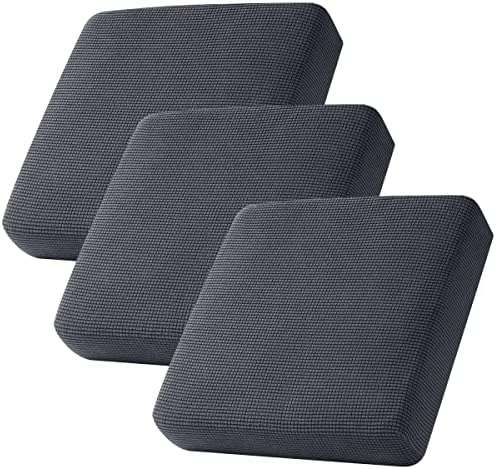 CHUN YI 3PC Stretch Couch Cushion Covers, Sofa Seat Slipcovers Suitable for Armchair Loveseat Sofa with Spandex Jacquard Fabric(3pc,Gray)